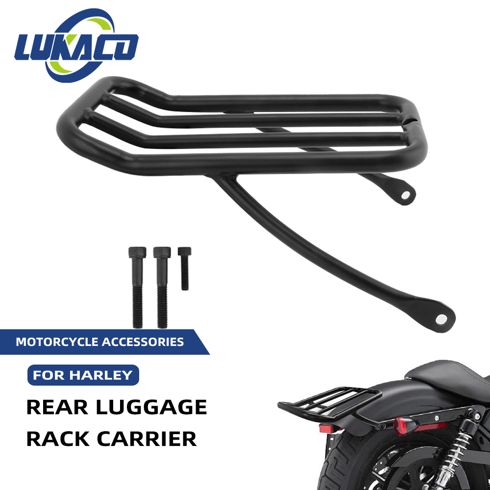 Motorcycle Gear Rack - Zwarte Motorfiets Ijzeren Passagier Rugleuning Sissy
