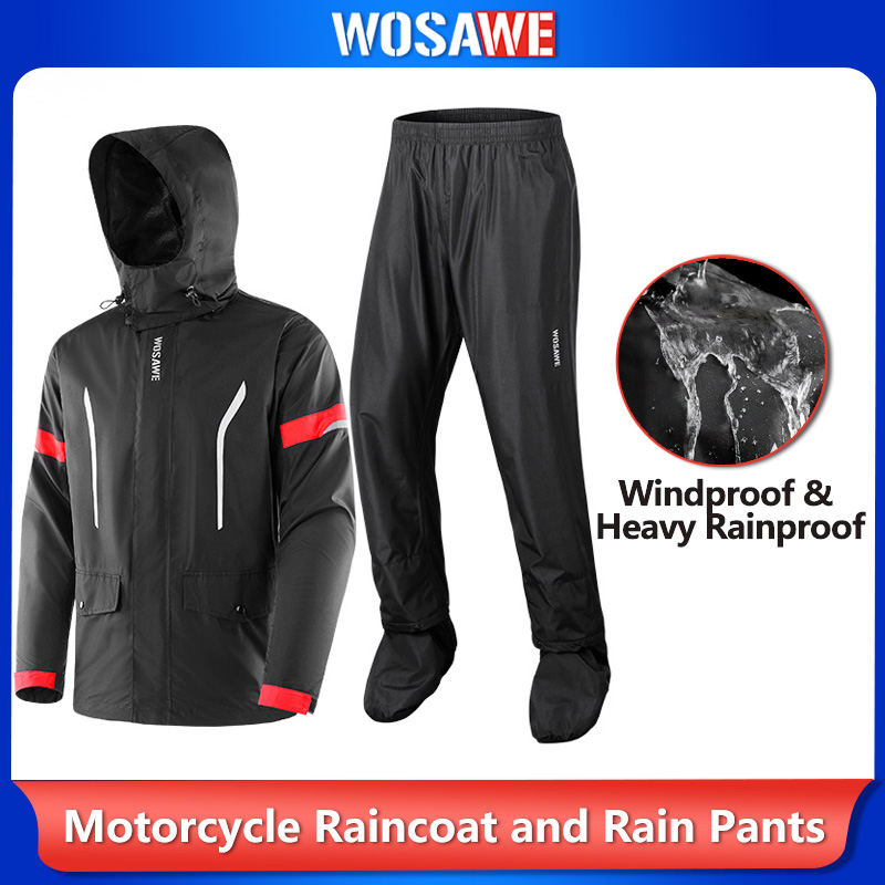 Motorcycle Gear Full Suit - WOSAWE Heren Motorregenpak Waterdicht Verdikt Plus