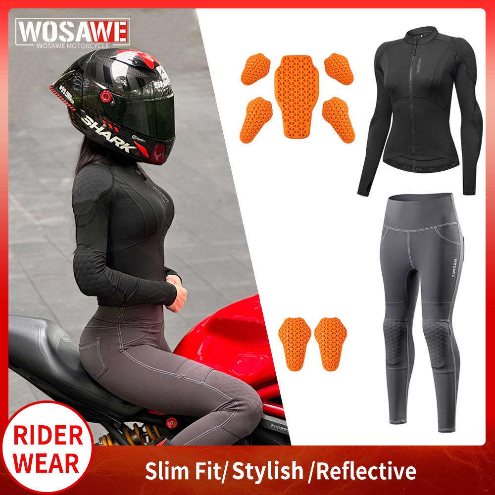 Motorcycle Gear Full Suit - WOSAWE Dames motorjas en broekpak Volledige