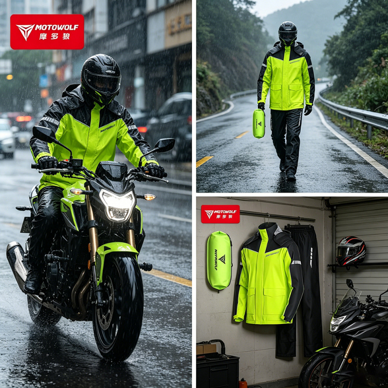 Motorcycle Gear Equipment - MOTOWOLF Motorfiets Regenjas Accessoires Waterdichte Regenpak