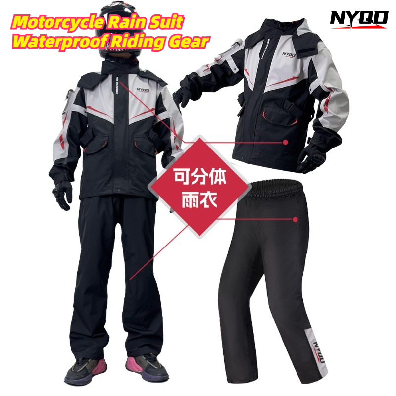 Motorcycle Gear Full Suit - Motorfiets regenpak waterdichte rijuitrusting, motorregenjas en