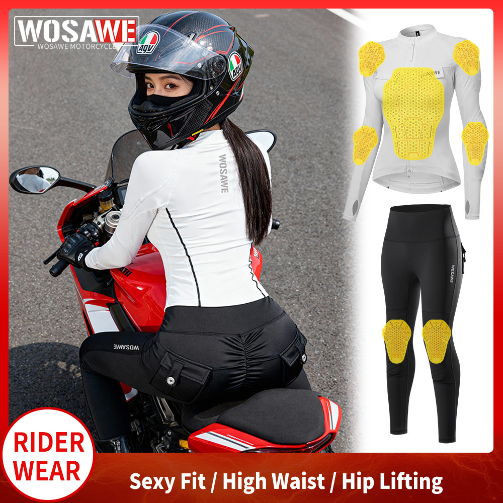Motorcycle Gear Full Suit - WOSAWE Dames motorjas en broekpak met