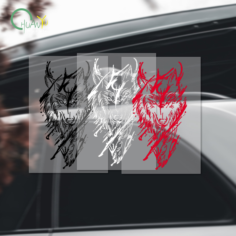 Motorcycle Gear Equipment - Dark magic wolf autostickers auto motorfiets