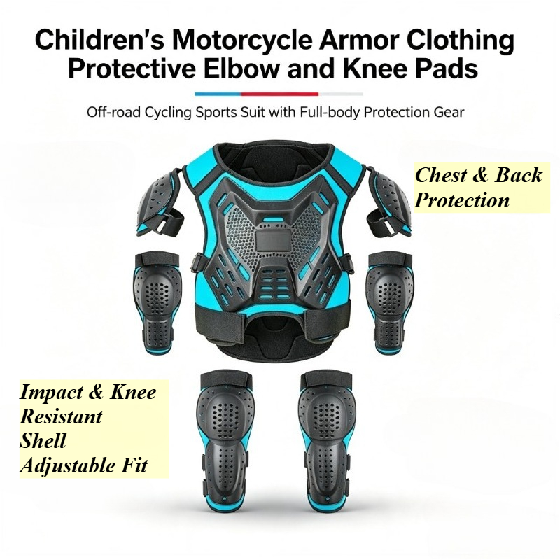 Motorcycle Gear Full Suit - Motorfietskleding voor kinderen, beschermende elleboog- en