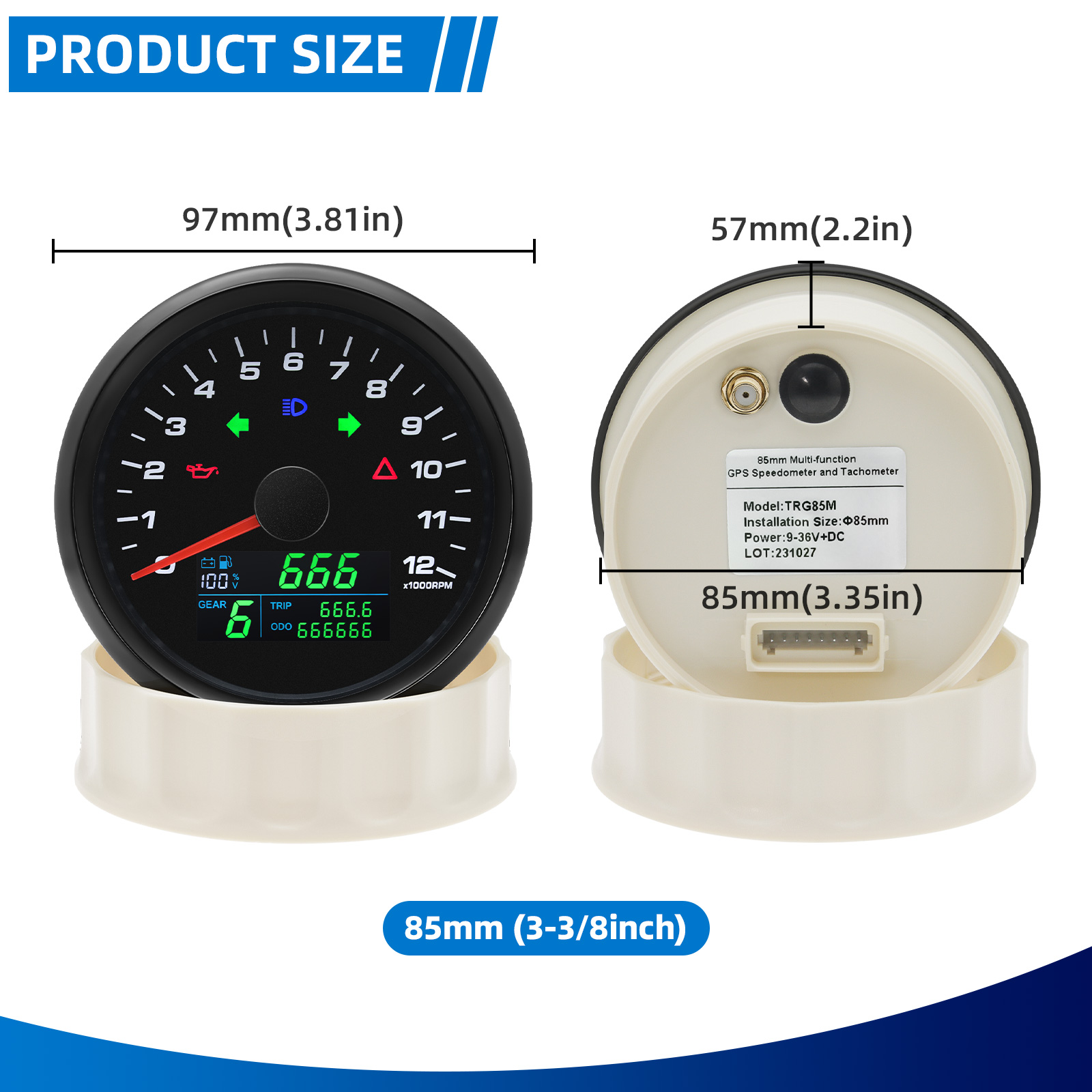 85mm Multifunctionele Gaug GPS - Motorcycle Gear Levels recensie en prijs