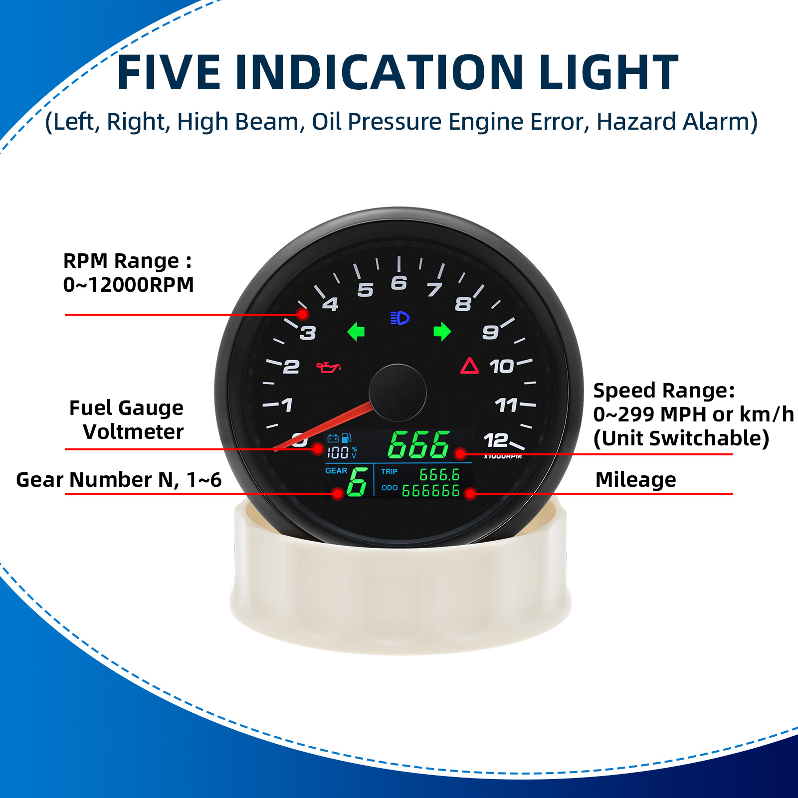 85mm Multifunctionele Gaug GPS - Motorcycle Gear Levels recensie en prijs