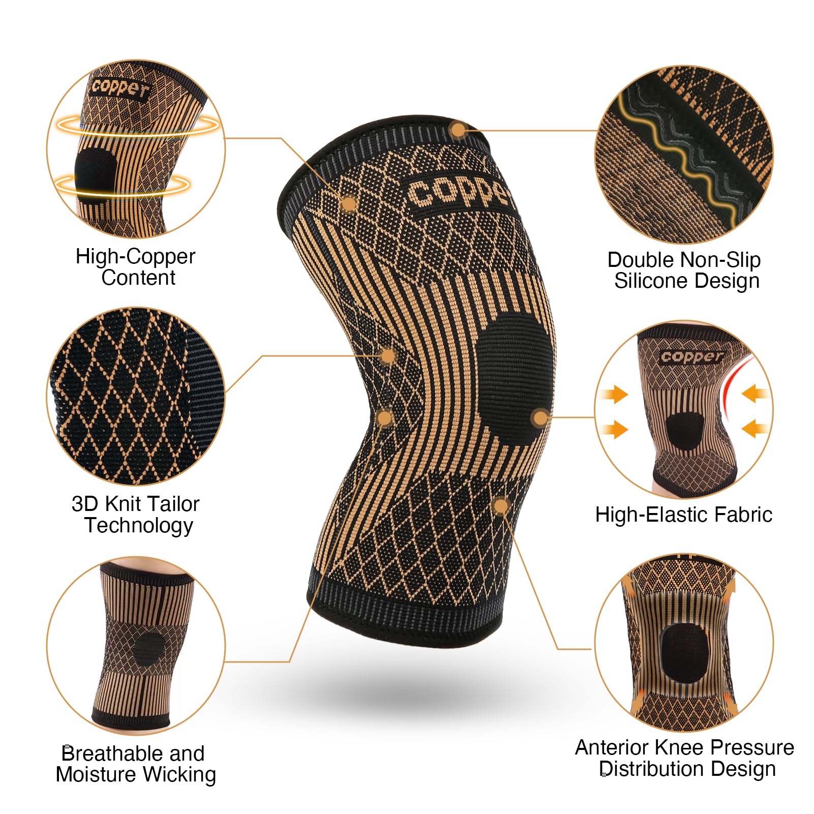Koperen kniebraces voor dames  - Knee Guard Hard recensie en prijs