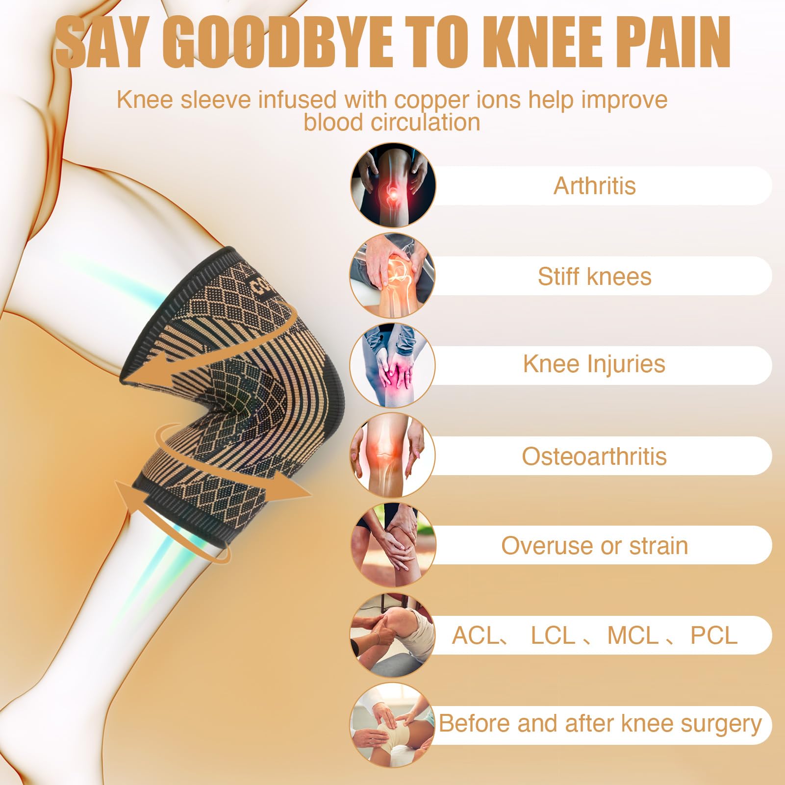 Koperen kniebraces voor dames  - Knee Guard Hard recensie en prijs